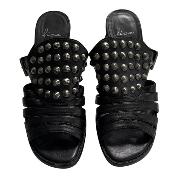 Lisa for Donald J Pliner Black Leather Studded Platform Heels – Size 6 - Picture 3 of 12